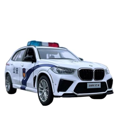 Modellauto im Maßstab 1:32 for BMW X5M X5 Geländewagen Legierung Modellauto Druckguss-Rückseite Ton Und Licht Maßstab Fahrzeugmodell Fertiges Automodell(White Police) von BOFSMXXNP