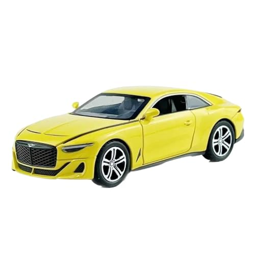 Modellauto im Maßstab 1:32 for Bentley Mulliner Sportwagen Mit Sound- Und Licht-Feedback Automodell Ornamente Sammlung Mittelkonsole Dekoration Fertiges Automodell(Yellow Boxed) von BOFSMXXNP