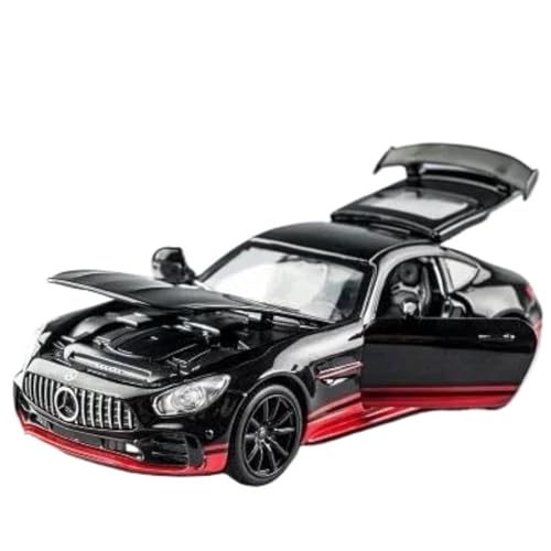 Modellauto im Maßstab 1:32 for Benz GTR AMG Sportwagen Modellauto Aus Druckgussmetalllegierung Mit Sound Und Licht for Zurückziehen Fertiges Automodell(Black red-Boxed) von BOFSMXXNP