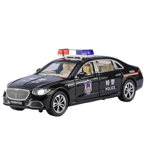 Modellauto im Maßstab 1:32 for Benz S680 Legierungsautomodell Metalldruckguss-Polizeiautomodell Mit Licht, Ton Und Rückzug Fertiges Automodell(Black) von BOFSMXXNP