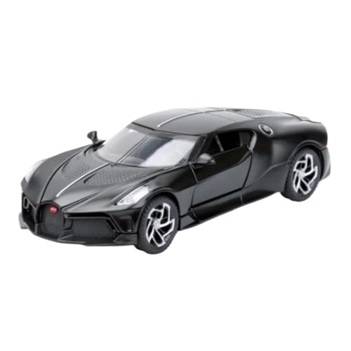 Modellauto im Maßstab 1:32 for Bugatti La Voiture Noire Sportwagen Modellauto Aus Druckgussmetalllegierung Mit Sound Und Licht, Rückziehfahrzeug Fertiges Automodell(Matte bkack with Box) von BOFSMXXNP