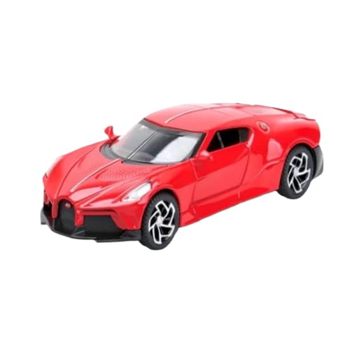 Modellauto im Maßstab 1:32 for Bugatti La Voiture Noire Sportwagen Modellauto Aus Druckgussmetalllegierung Mit Sound Und Licht, Rückziehfahrzeug Fertiges Automodell(Red with Box) von BOFSMXXNP