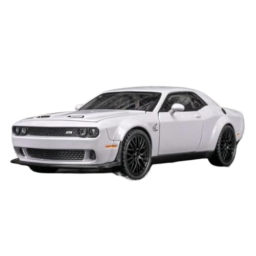 Modellauto im Maßstab 1:32 for Dodge Challenger Druckguss-Metallauto Pullback-Modellauto Mit Ton Und Licht Fertiges Automodell(Titanium) von BOFSMXXNP