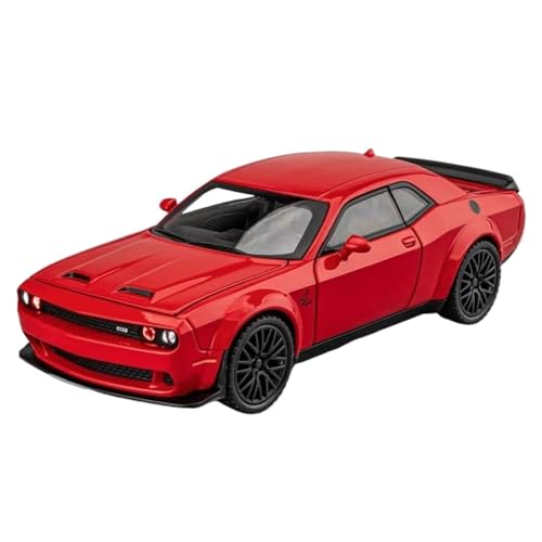 Modellauto im Maßstab 1:32 for Dodge Challenger Pickup Truck Modellauto Metalldruckguss-Modell Fertiges Automodell(Red) von BOFSMXXNP