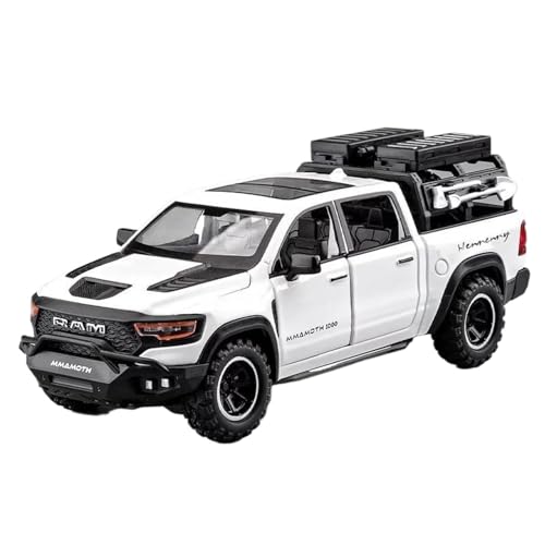 Modellauto im Maßstab 1:32 for Dodge Mammoth 1000 RAM TRX Alloy Scale Truck Diecast Metal Pickup Modellauto-Kollektion Sound- Und Lichtornamente Fertiges Automodell(White) von BOFSMXXNP