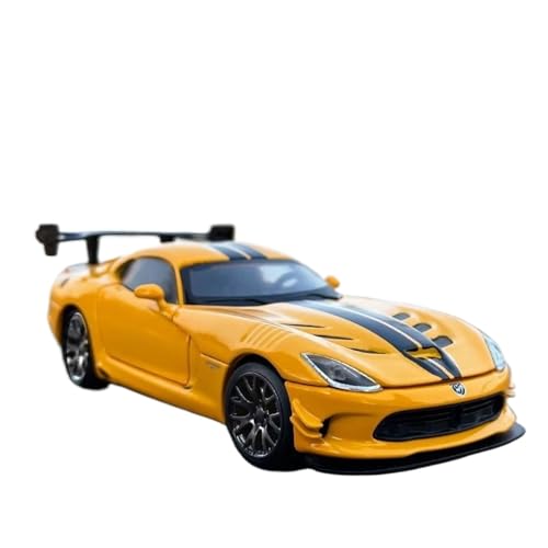 Modellauto im Maßstab 1:32 for Dodge Viper Supersportwagen-Legierungsmodell Allradantrieb Stoßdämpfung Lenkung Sound Und Licht Metall Auto Ornamente Fertiges Automodell(Yellow) von BOFSMXXNP