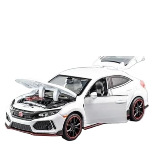 Modellauto im Maßstab 1:32 for Honda Civic Type-R Legierung Automodell Druckguss Metall Sportwagenmodell Sound Und Licht Sammlung Fertiges Automodell(White 1) von BOFSMXXNP