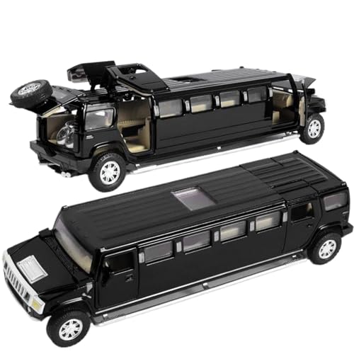 Modellauto im Maßstab 1:32 for Hummer Legierung Automodell Hohe Simulation Mit Sound Und Licht Pullback Fertiges Automodell(Black-with Box) von BOFSMXXNP