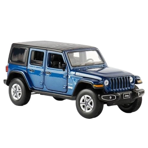Modellauto im Maßstab 1:32 for Jeep Wrangler Sahara Druckgussmodell SUV Miniatur Cherokee Mit Sound Und Licht Maßstabmodell Fertiges Automodell(Blue) von BOFSMXXNP
