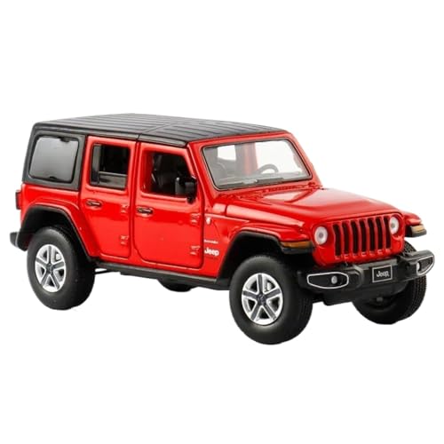 Modellauto im Maßstab 1:32 for Jeep Wrangler Sahara Druckgussmodell SUV Miniatur Cherokee Mit Sound Und Licht Maßstabmodell Fertiges Automodell(Red) von BOFSMXXNP
