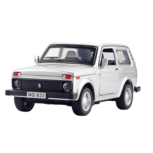 Modellauto im Maßstab 1:32 for Lada Jeep Oldtimer Legierung Automodell Sound Und Licht Computer Desktop Ornamente Sammlung Fertiges Automodell(Titanium Box) von BOFSMXXNP
