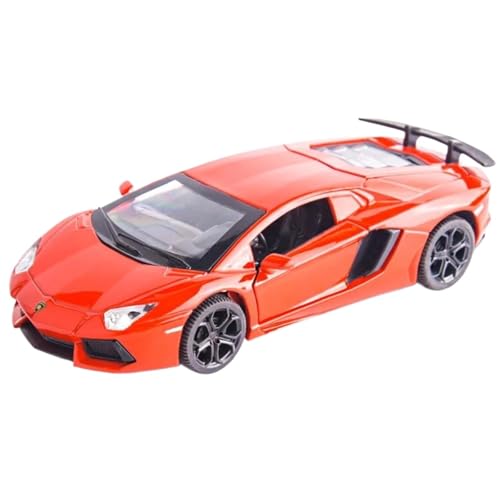Modellauto im Maßstab 1:32 for Lamborghini LP740 Sportwagenmodell Aus Legierung Mit Sound Und Licht, Pullback-Fahrzeug Aus Metalldruckguss Fertiges Automodell(Red with Box) von BOFSMXXNP