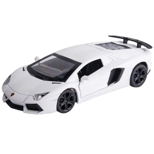 Modellauto im Maßstab 1:32 for Lamborghini LP740 Sportwagenmodell Aus Legierung Mit Sound Und Licht, Pullback-Fahrzeug Aus Metalldruckguss Fertiges Automodell(White with Box) von BOFSMXXNP