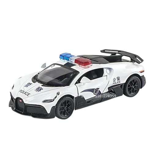 Modellauto im Maßstab 1:32 for Lamborghini LP750 Sportwagen Polizeiauto Modell Legierung Druckguss Miniatur Mit Sound Und Licht Pullback Fertiges Automodell(Divo Police White) von BOFSMXXNP