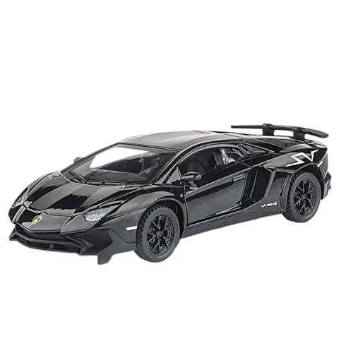 Modellauto im Maßstab 1:32 for Lamborghini LP750 Sportwagen Polizeiauto Modell Legierung Druckguss Miniatur Mit Sound Und Licht Pullback Fertiges Automodell(LP750 Black) von BOFSMXXNP