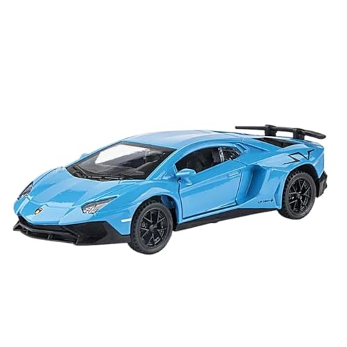 Modellauto im Maßstab 1:32 for Lamborghini LP750 Sportwagen Polizeiauto Modell Legierung Druckguss Miniatur Mit Sound Und Licht Pullback Fertiges Automodell(LP750 Blue) von BOFSMXXNP