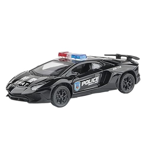 Modellauto im Maßstab 1:32 for Lamborghini LP750 Sportwagen Polizeiauto Modell Legierung Druckguss Miniatur Mit Sound Und Licht Pullback Fertiges Automodell(LP750 Police Black) von BOFSMXXNP