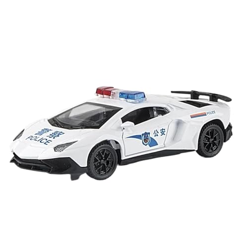 Modellauto im Maßstab 1:32 for Lamborghini LP750 Sportwagen Polizeiauto Modell Legierung Druckguss Miniatur Mit Sound Und Licht Pullback Fertiges Automodell(LP750 Police White) von BOFSMXXNP