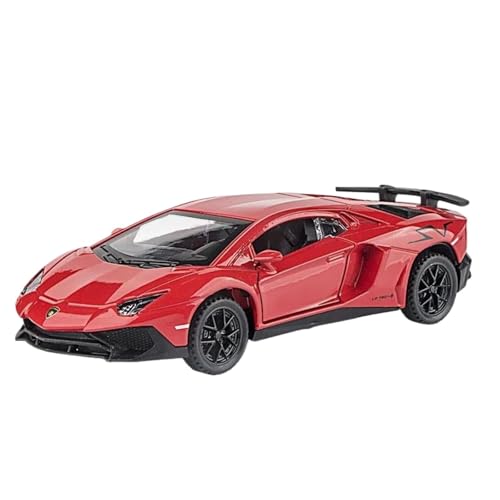 Modellauto im Maßstab 1:32 for Lamborghini LP750 Sportwagen Polizeiauto Modell Legierung Druckguss Miniatur Mit Sound Und Licht Pullback Fertiges Automodell(LP750 Red) von BOFSMXXNP