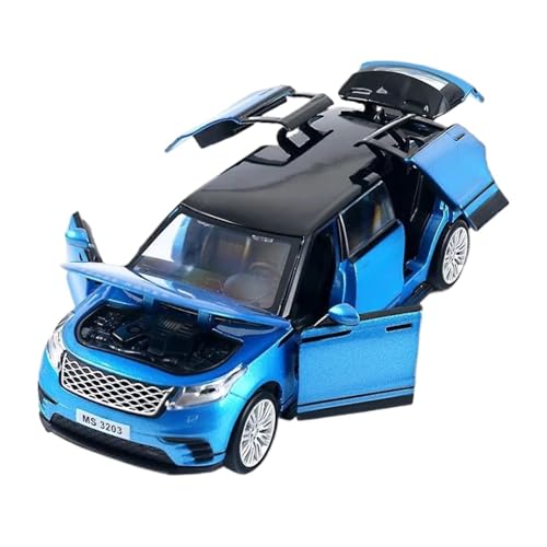 Modellauto im Maßstab 1:32 for Land Rover Range Rover Velar Extended Alloy Luxuslimousine Metalldruckguss-Automodell Blinkende Musik Exquisite Ornamente Fertiges Automodell(Blue) von BOFSMXXNP