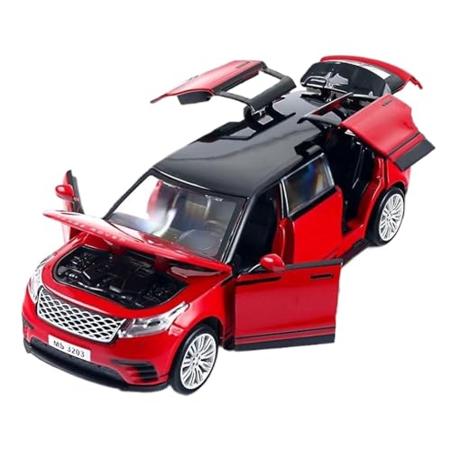 Modellauto im Maßstab 1:32 for Land Rover Range Rover Velar Extended Alloy Luxuslimousine Metalldruckguss-Automodell Blinkende Musik Exquisite Ornamente Fertiges Automodell(Red) von BOFSMXXNP
