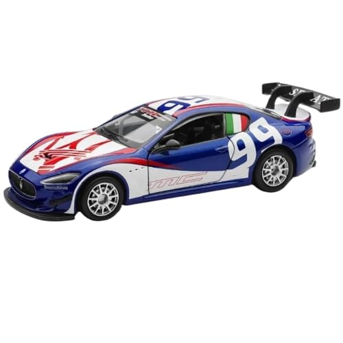 Modellauto im Maßstab 1:32 for Maserati GranTurismo MC GT4 Modellauto Metalllegierung Druckguss Sound Licht Pullback Sammlerstück, Exquisite Ornamente Fertiges Automodell(Blue Box) von BOFSMXXNP