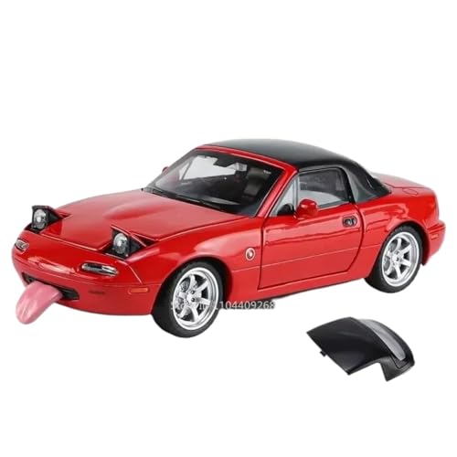 Modellauto im Maßstab 1:32 for Mazda RX7 MX-5 Legierung Sportwagenmodell Mit Sound Und Licht Karosserie Lenkmodell Ornamente Fertiges Automodell(MX-5 Red) von BOFSMXXNP