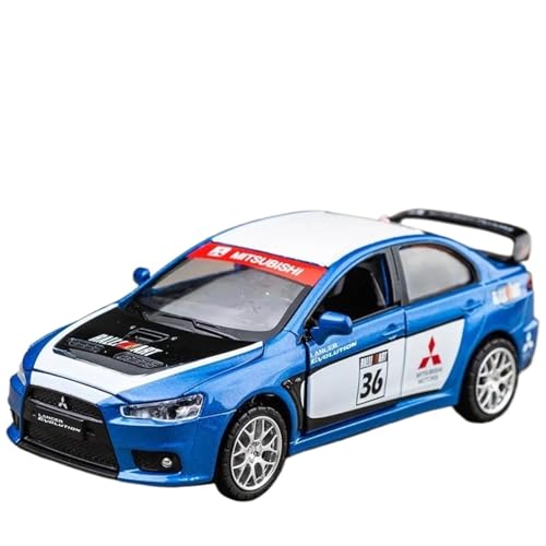 Modellauto im Maßstab 1:32 for Mitsubishi Lancer Evolution X10 Legierung Auto Modell Metall Auto Modell Fertiges Automodell(Blue Racing) von BOFSMXXNP
