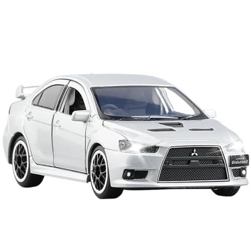 Modellauto im Maßstab 1:32 for Mitsubishi Lancer Evolution X10 Legierung Auto Modell Metall Auto Modell Fertiges Automodell(Silvery) von BOFSMXXNP