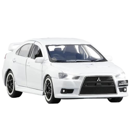 Modellauto im Maßstab 1:32 for Mitsubishi Lancer Evolution X10 Legierung Auto Modell Metall Auto Modell Fertiges Automodell(White) von BOFSMXXNP