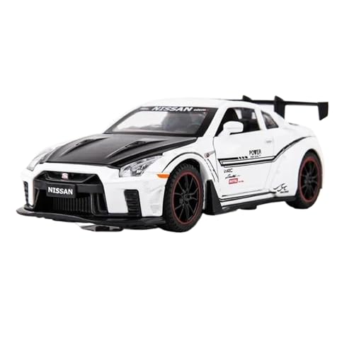 Modellauto im Maßstab 1:32 for Nissan GTR R35 Sportwagen Legierung Automodell Druckguss Auto Simulation Exquisite Sammlung Ornamente Fertiges Automodell(White with Box) von BOFSMXXNP