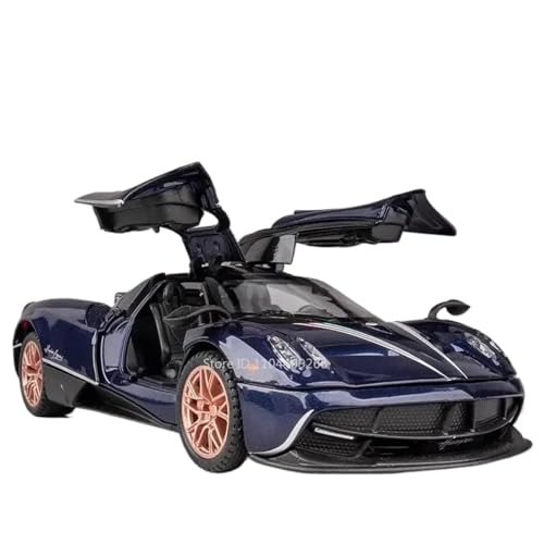 Modellauto im Maßstab 1:32 for Pagani Dinastia Huayra BC Automodell Mit Sound Und Licht Flügeltür Legierung Druckguss Supersportwagen Fertiges Automodell(Huayra Blue) von BOFSMXXNP