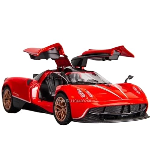 Modellauto im Maßstab 1:32 for Pagani Dinastia Huayra BC Automodell Mit Sound Und Licht Flügeltür Legierung Druckguss Supersportwagen Fertiges Automodell(Huayra Red) von BOFSMXXNP
