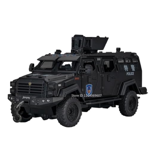 Modellauto im Maßstab 1:32 for Polizeiauto Säbelzahntiger Panzerfahrzeug Modell Metalldruckguss Fertiges Automodell(Black with Box) von BOFSMXXNP