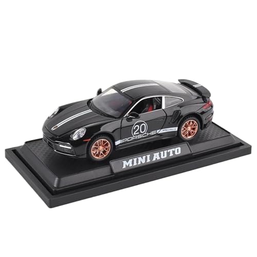 Modellauto im Maßstab 1:32 for Porsche 911 Turbo S Legierungsautomodell Metallkarosserie Druckguss-Supersportwagen Mit Rückzugsfunktion Fertiges Automodell(Black NO Box) von BOFSMXXNP