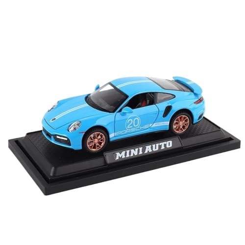 Modellauto im Maßstab 1:32 for Porsche 911 Turbo S Legierungsautomodell Metallkarosserie Druckguss-Supersportwagen Mit Rückzugsfunktion Fertiges Automodell(Blue NO Box) von BOFSMXXNP