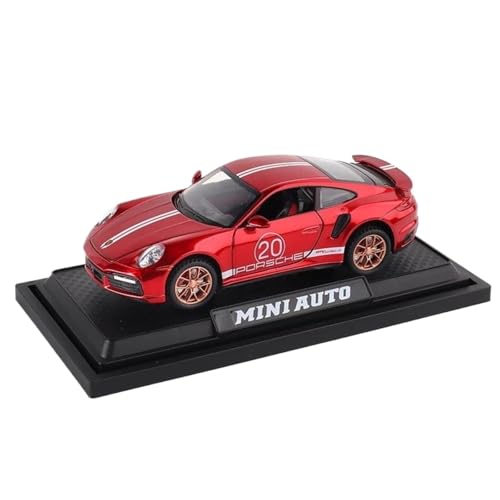 Modellauto im Maßstab 1:32 for Porsche 911 Turbo S Legierungsautomodell Metallkarosserie Druckguss-Supersportwagen Mit Rückzugsfunktion Fertiges Automodell(Red NO Box) von BOFSMXXNP