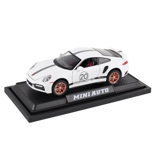 Modellauto im Maßstab 1:32 for Porsche 911 Turbo S Legierungsautomodell Metallkarosserie Druckguss-Supersportwagen Mit Rückzugsfunktion Fertiges Automodell(White NO Box) von BOFSMXXNP