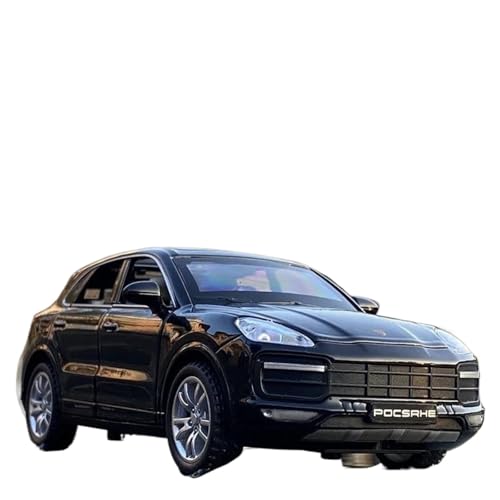 Modellauto im Maßstab 1:32 for Porsche Cayenne Turbo SUV Legierung Automodell Druckguss Metall Automodell Simulation Ton Und Licht Fertiges Automodell(Balck) von BOFSMXXNP
