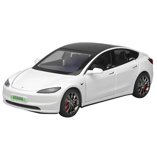 Modellauto im Maßstab 1:32 for Tesla Model 3 Legierungsmodellauto Druckgussmetallguss Sound- Und Lichtauto Exquisites Automodell Fertiges Automodell(White no Box) von BOFSMXXNP