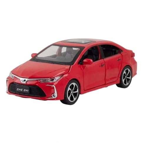 Modellauto im Maßstab 1:32 for Toyota Corolla Hochsimuliertes Modellauto Aus Druckgussmetalllegierung Mit Ton Und Licht for Zurückziehen, Sammlerornamente Fertiges Automodell(Red) von BOFSMXXNP