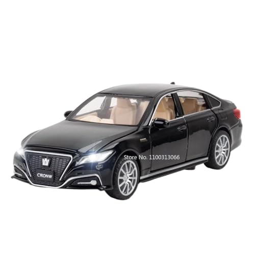 Modellauto im Maßstab 1:32 for Toyota Crown Auto Modell Legierung Mit Licht Und Sound Mini Auto Gummi Reifen Tür Kann Geöffnet Werden Fertiges Automodell(Black) von BOFSMXXNP