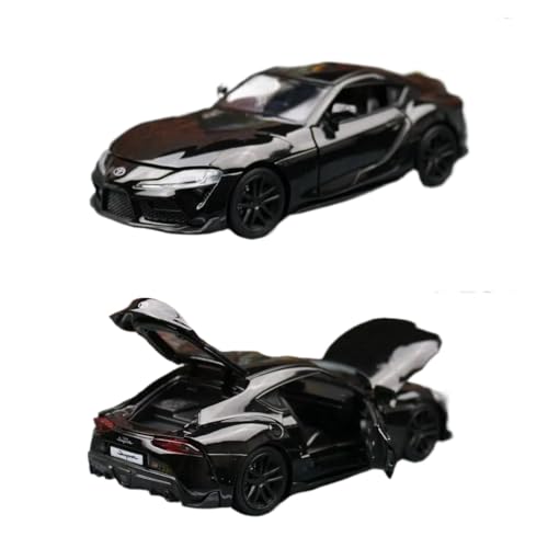 Modellauto im Maßstab 1:32 for Toyota GR Supra Rennwagen Druckguss Miniaturmodell Pullback Sammlermodell Ornamente Fertiges Automodell(Black) von BOFSMXXNP