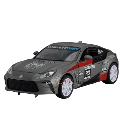 Modellauto im Maßstab 1:32 for Toyota GR86 AE86 Sportwagenmodell Metalldruckguss Pullback Miniaturfahrzeugmodell Ornamente Fertiges Automodell(GR86 Gray) von BOFSMXXNP