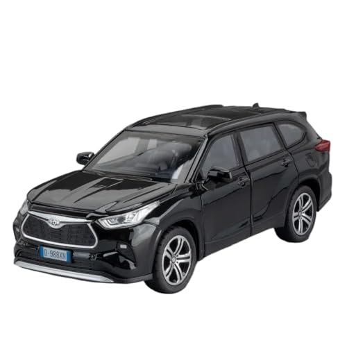 Modellauto im Maßstab 1:32 for Toyota Highlander Legierung Druckgussmodell 6 Türen Zu Öffnendes Automodell Reinkarnation Pullback-Auto Fertiges Automodell(Black) von BOFSMXXNP