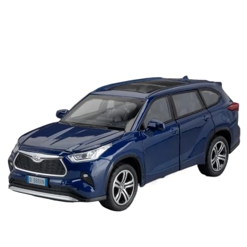 Modellauto im Maßstab 1:32 for Toyota Highlander Legierung Druckgussmodell 6 Türen Zu Öffnendes Automodell Reinkarnation Pullback-Auto Fertiges Automodell(Blue) von BOFSMXXNP