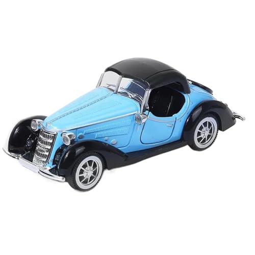 Modellauto im Maßstab Legierung Öffnen Und Schließen Markise Retro Auto Modell Auto Rebound Auto Modell Kann Öffnen Die Tür Druckguss Fertiges Automodell(Blue) von BOFSMXXNP