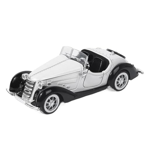 Modellauto im Maßstab Legierung Öffnen Und Schließen Markise Retro Auto Modell Auto Rebound Auto Modell Kann Öffnen Die Tür Druckguss Fertiges Automodell(White) von BOFSMXXNP