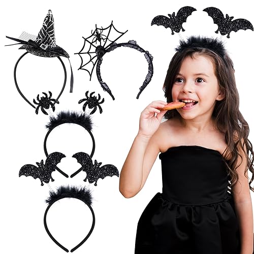 BOFUNX 4 Stücke Halloween Haarreif Kinder Halloween Haarschmuck Spinne Haarreif Fledermaus Haarreifen Hexenhut Stirnband für Halloween Cosplay Kostümpartys Mottopartys Karneval & Fasching BOFUNX 4 Stücke Halloween Haarreif Kinder Halloween Haarschmuck Spinne Haarreif Fledermaus Haarreifen Hexenhut Stirnband für Halloween Cosplay Kostümpartys Mottopartys Karneval & Fasching von BOFUNX