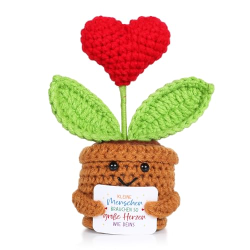 BOFUNX Erzieherin Geschenk, Gestrickte Topfpflanzen Deko + Karte + Organzasäckchen, Erzieherin Lehrerin Geschenk Glücksbringer für Abschied Danke Weihnachten Neujahr BOFUNX Erzieherin Geschenk, Gestrickte Topfpflanzen Deko + Karte + Organzasäckchen, Erzieherin Lehrerin Geschenk Glücksbringer für Abschied Danke Weihnachten Neujahr von BOFUNX